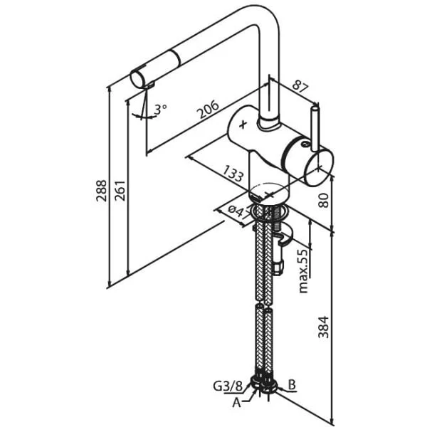 Damixa Osier kjøkkenarmatur, krom Damixa Osier Kjøkkenarmatur, Krom -Intra Butikk damixa osier kjkkenarmatur k 2