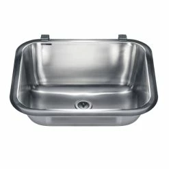 Intra Butikk 1 Intra VK60 Skyllekar 65,5 X 50,5 Cm, Vegghengt, M/kuleventil, Rustfritt Stål