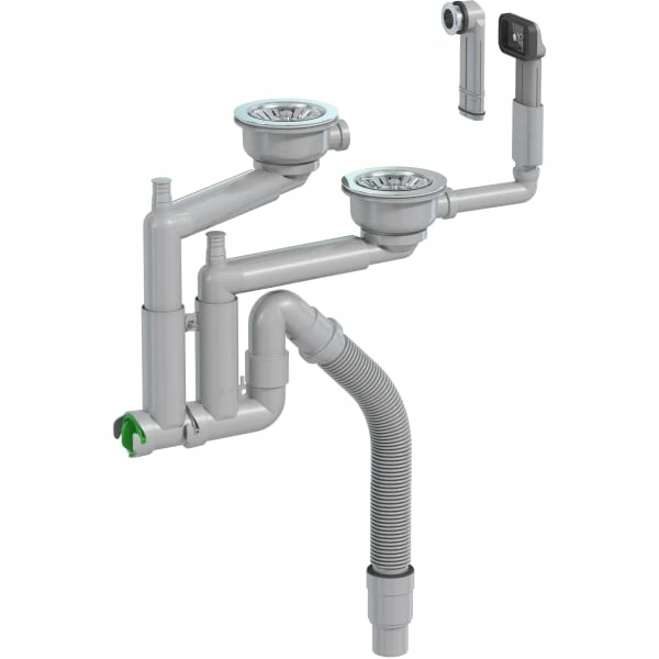 Prevex Smartloc vannlås t/dobbel kjøkkenvask m/kurvventil 114 mm Prevex Smartloc Vannlås T/dobbel Kjøkkenvask M/kurvventil 114 Mm -Intra Butikk prevex smartloc vannlas tdobb